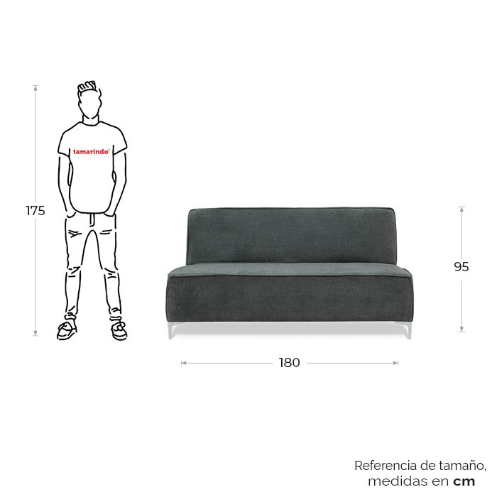 Futon Tela Gris Oxford Wasik | Sofá Cama y Futones | salas